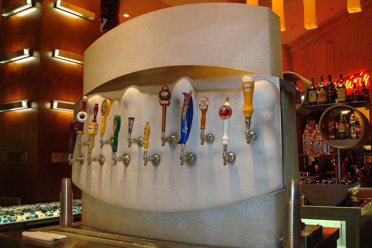 Customized beer towers as in bar display