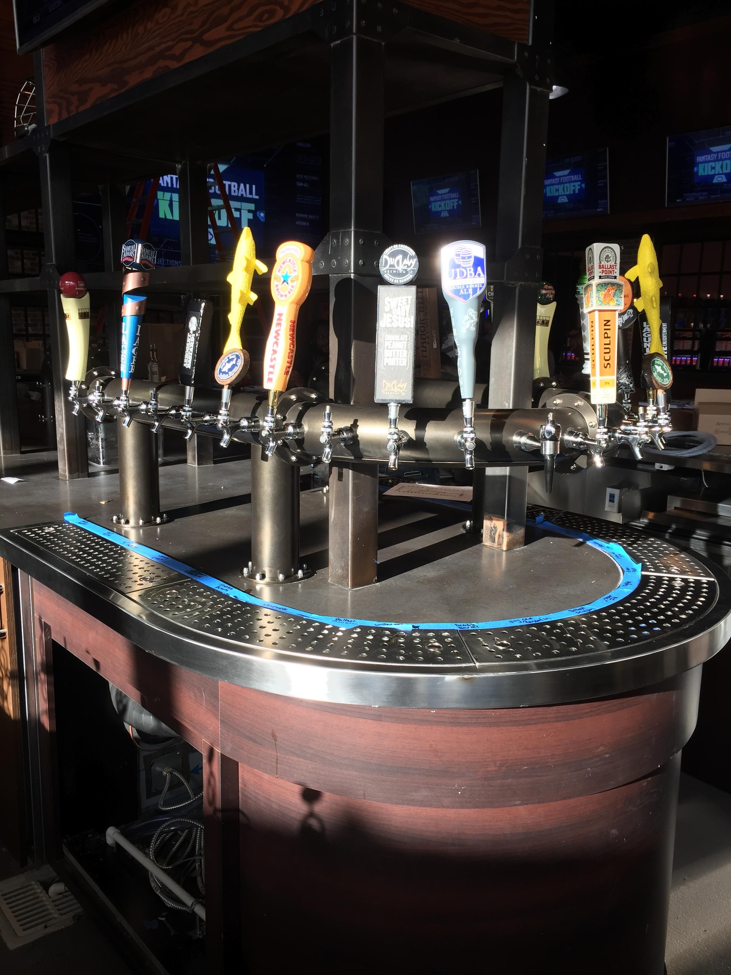 Customized beer towers as in bar display